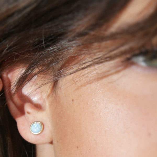 White opal earrings