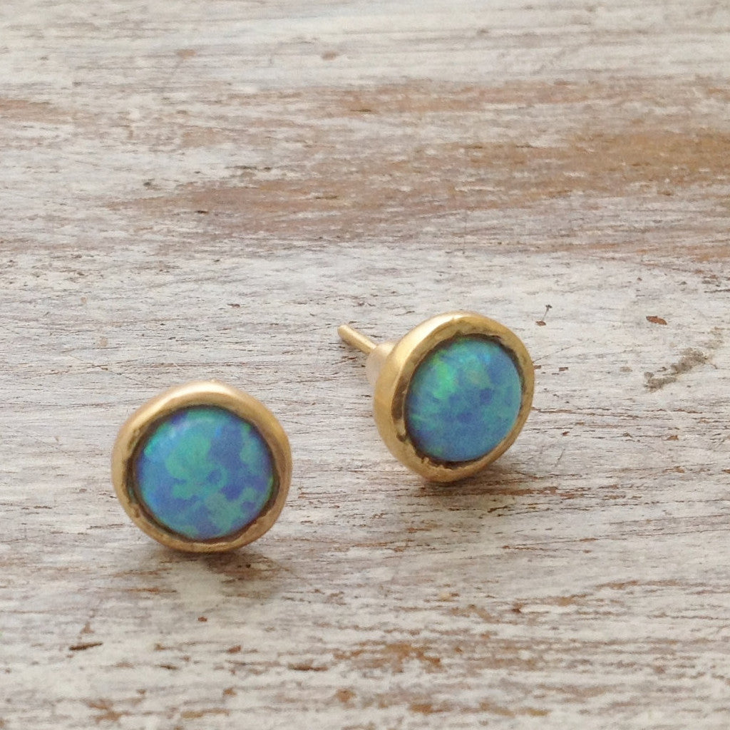 opal stud earrings