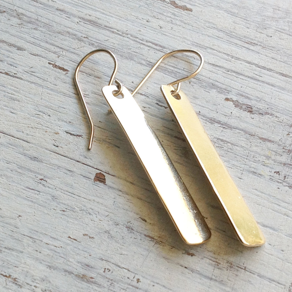 gold bar earrings