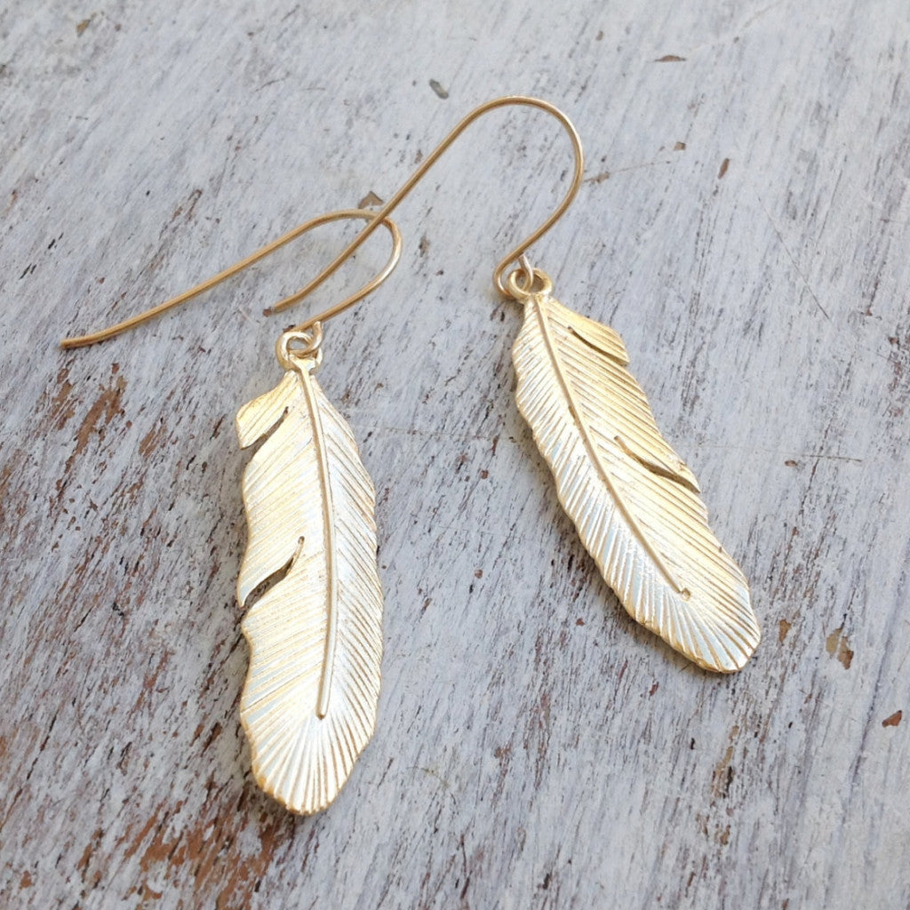 dangle earrings feather