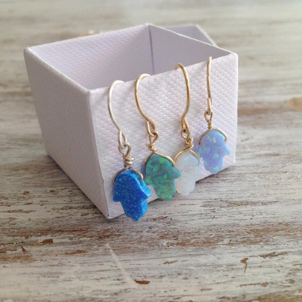 dangle opal earrings