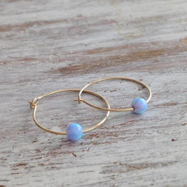  opal hoop earrings