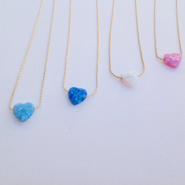 heart opal necklace