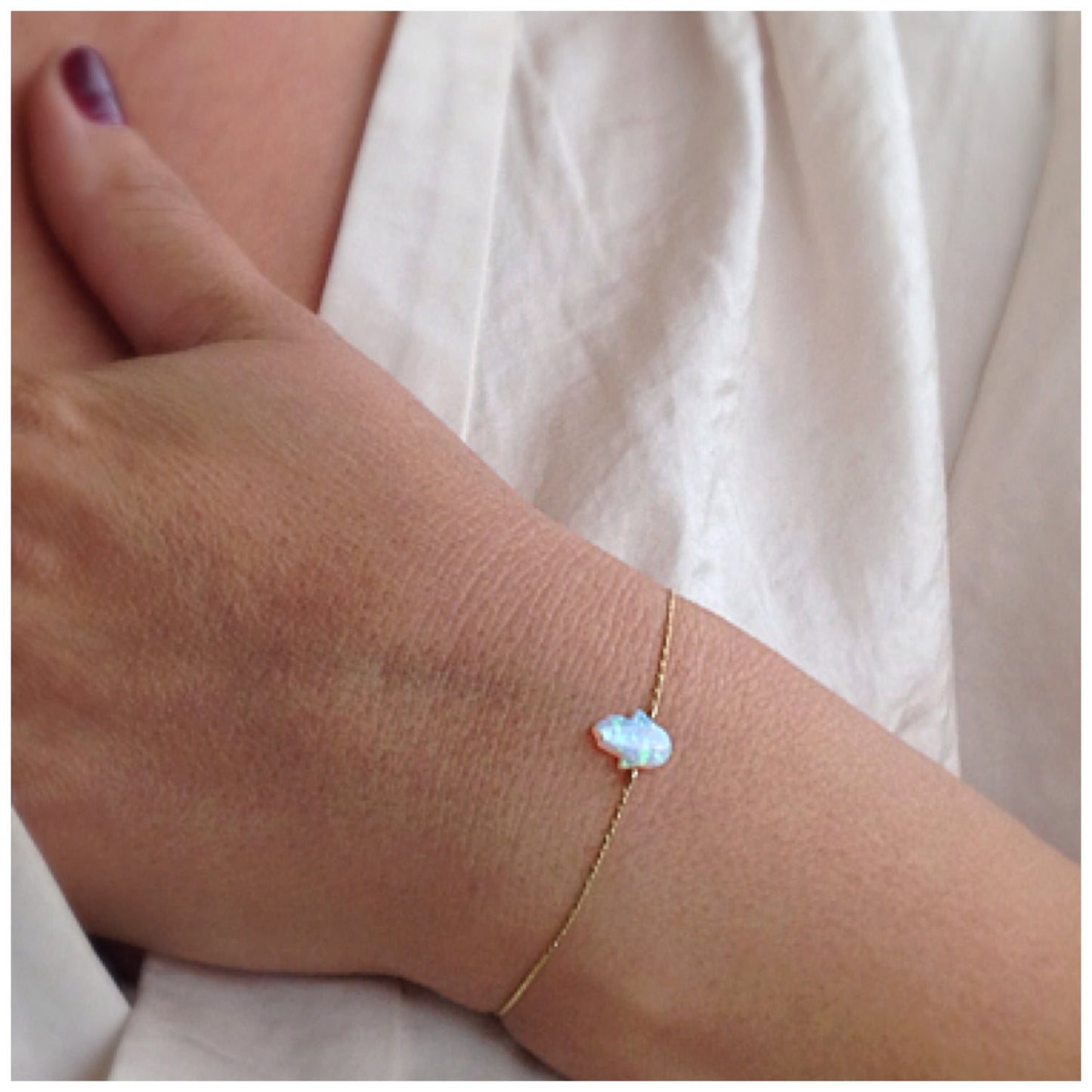 opal hamsa bracelet