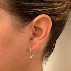 hoop earrings with opal bead