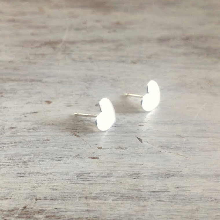 tiny heart stud earrings