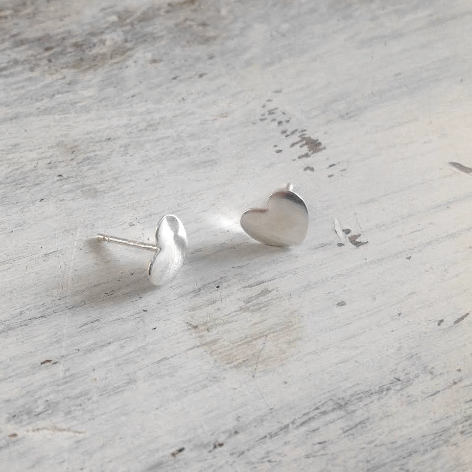 silver heart earrings