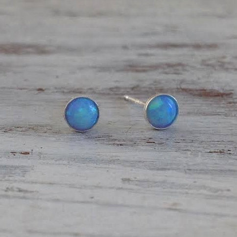 silver opal earrings