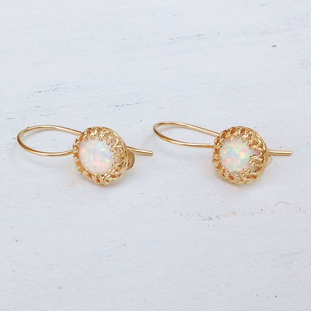 Gold Opal Earrings 