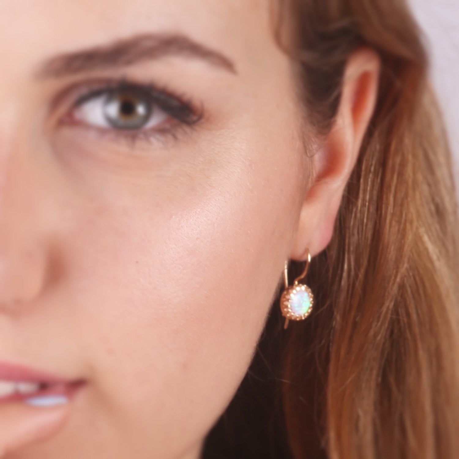 Dangle Opal Earrings 