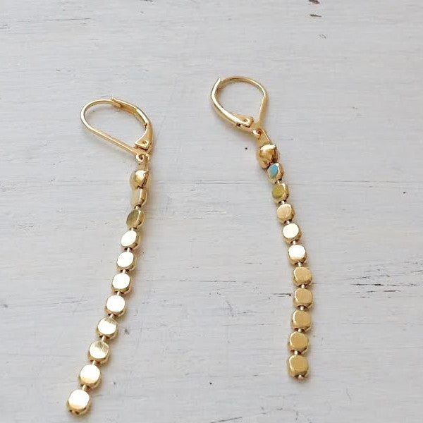 long gold earrings