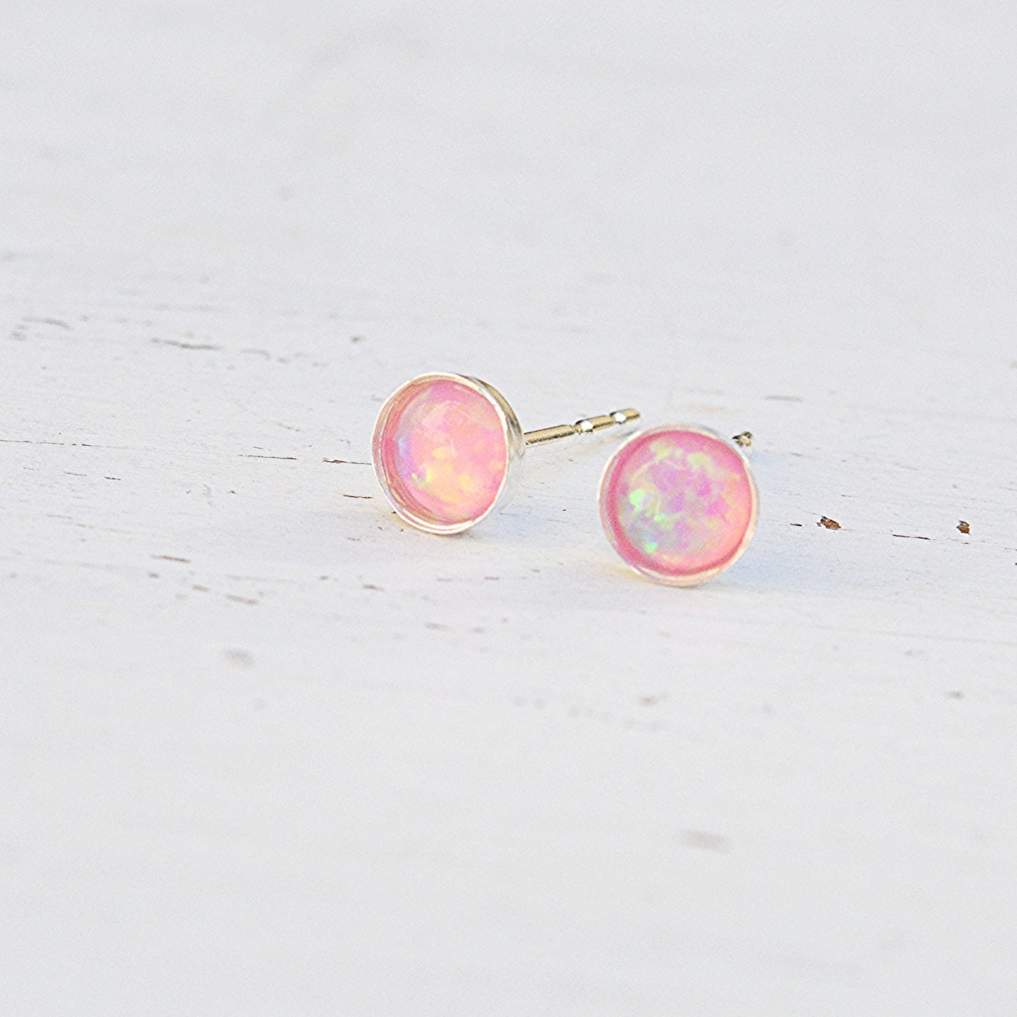 silver opal earrings