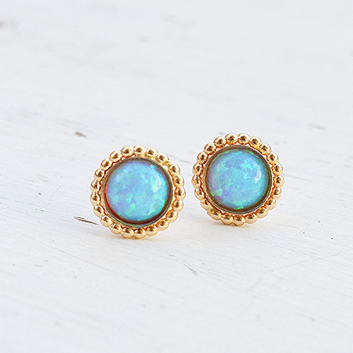 gold opal earrings