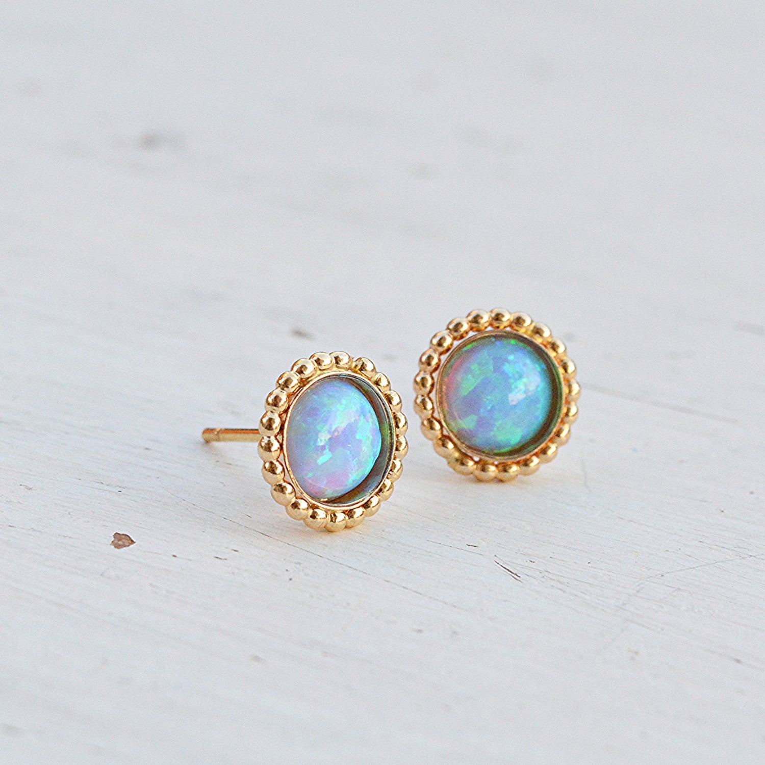 blue opal earrings