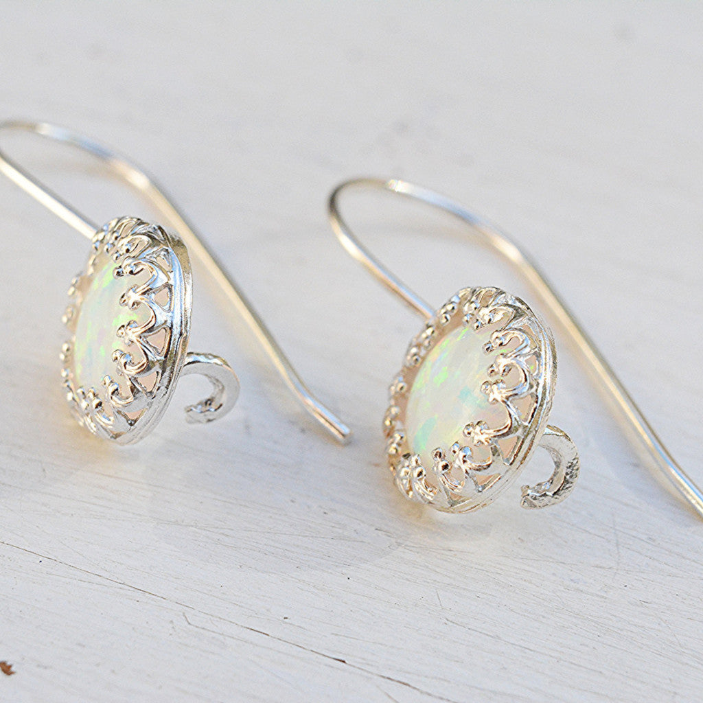 dangle opal earrings