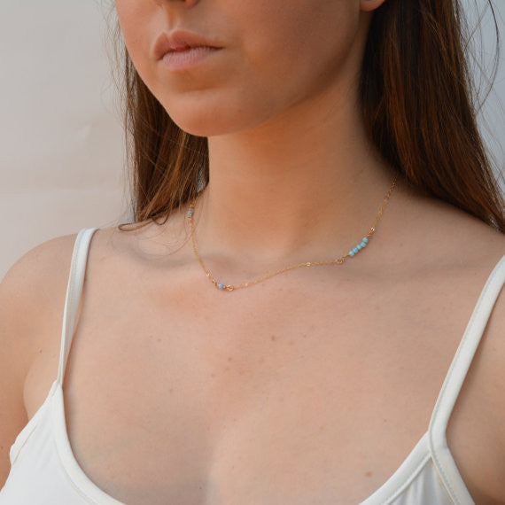 Dainty opal necklace