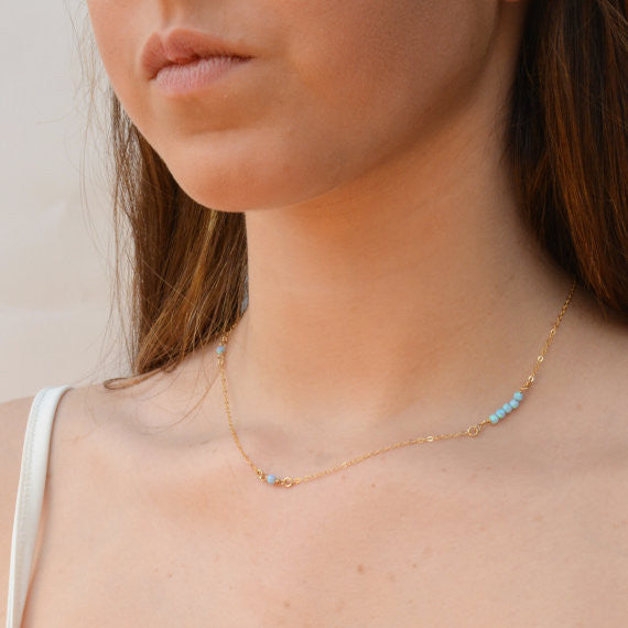 Opal bead necklace