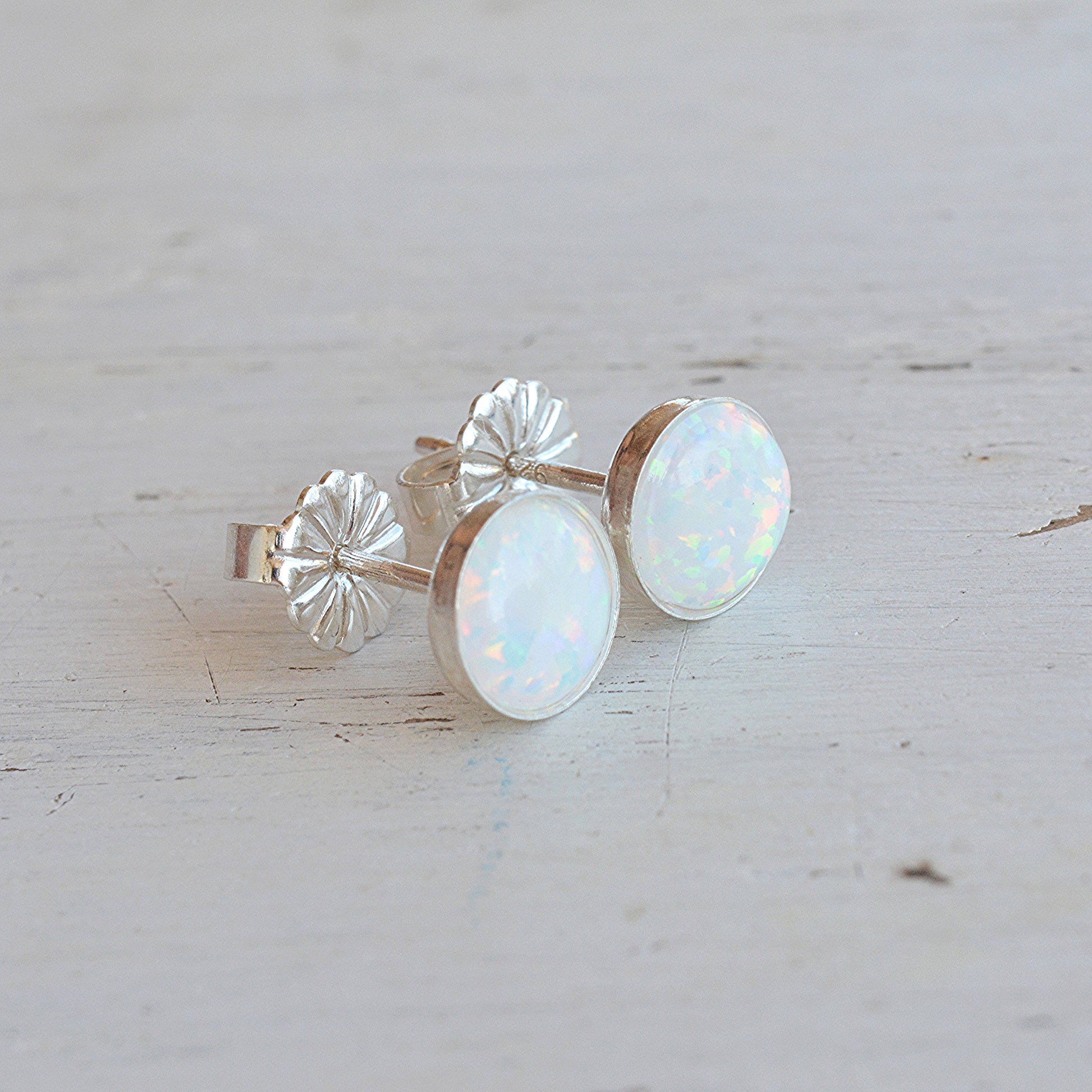 opal stud earrings