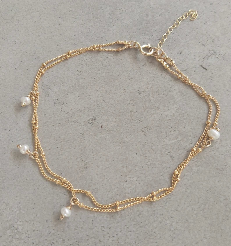 Delicate Pearl Anklet