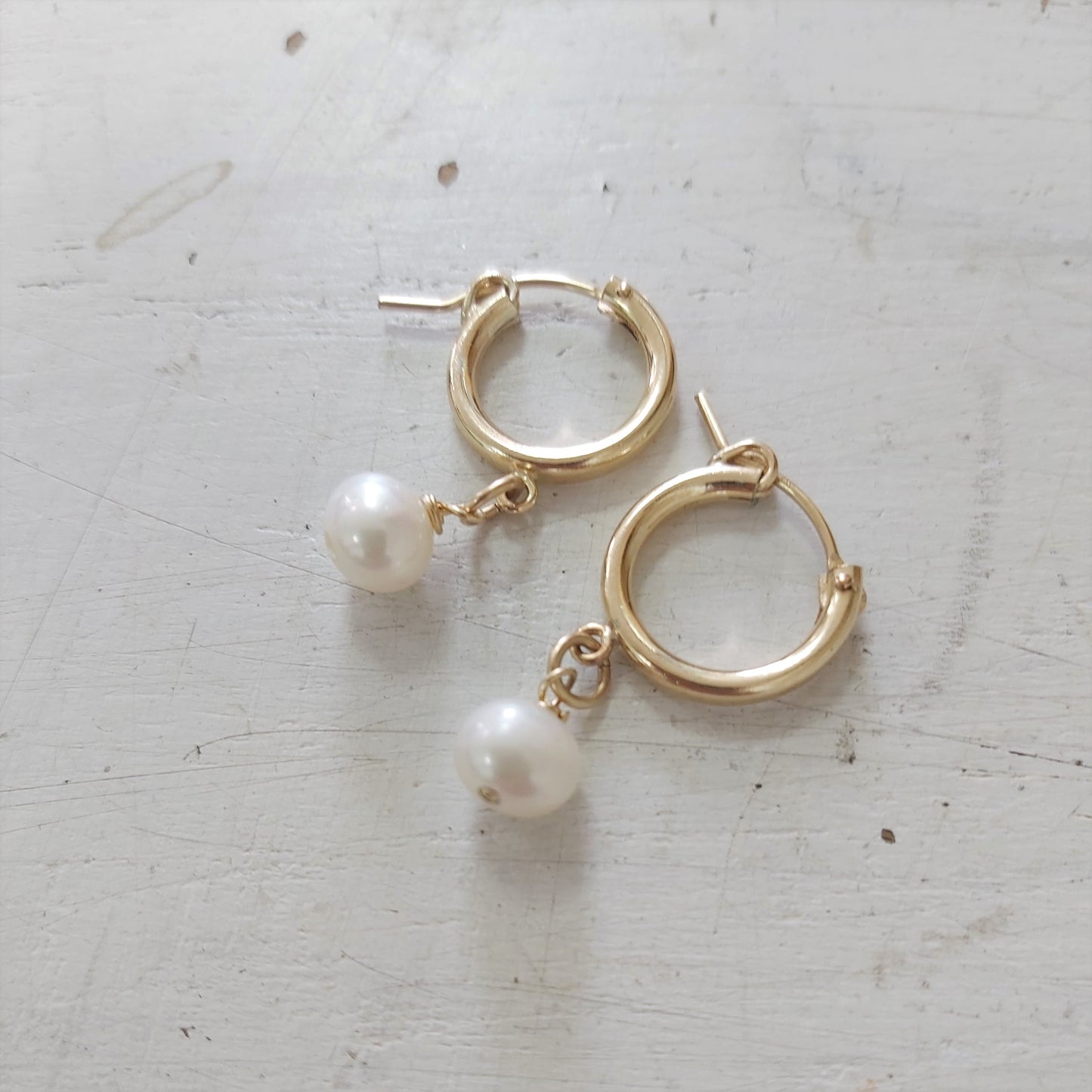 Pearl Hoop Earrings