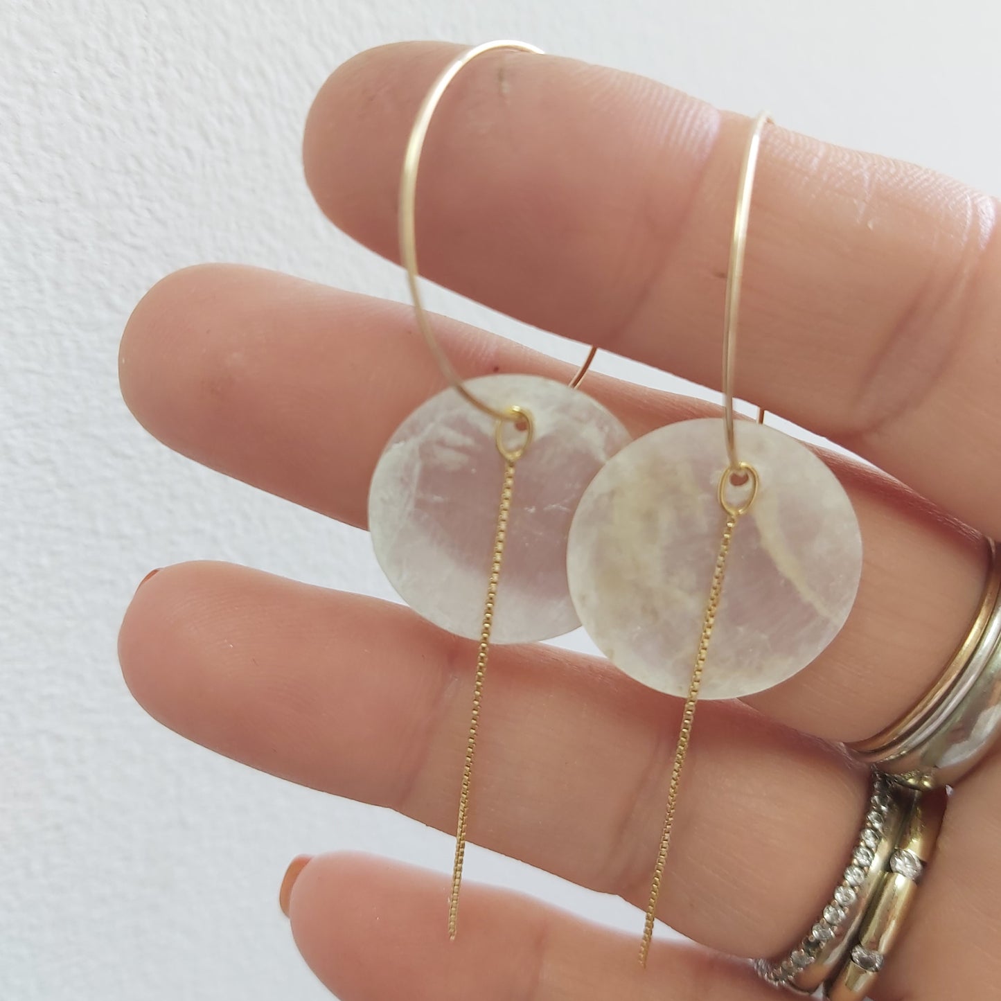 Shell Disc Earrings