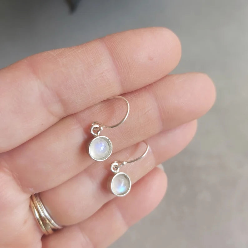 Dangle Moonstone Earrings