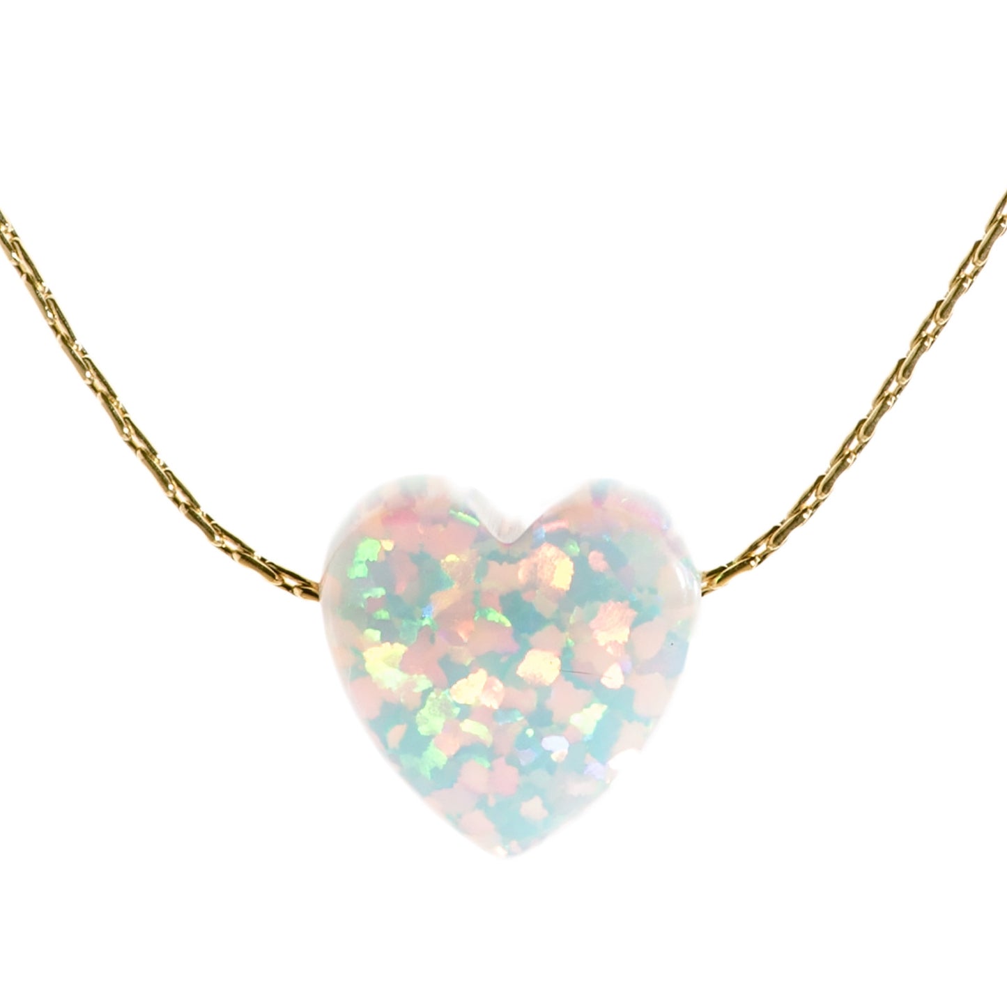 opal heart necklace