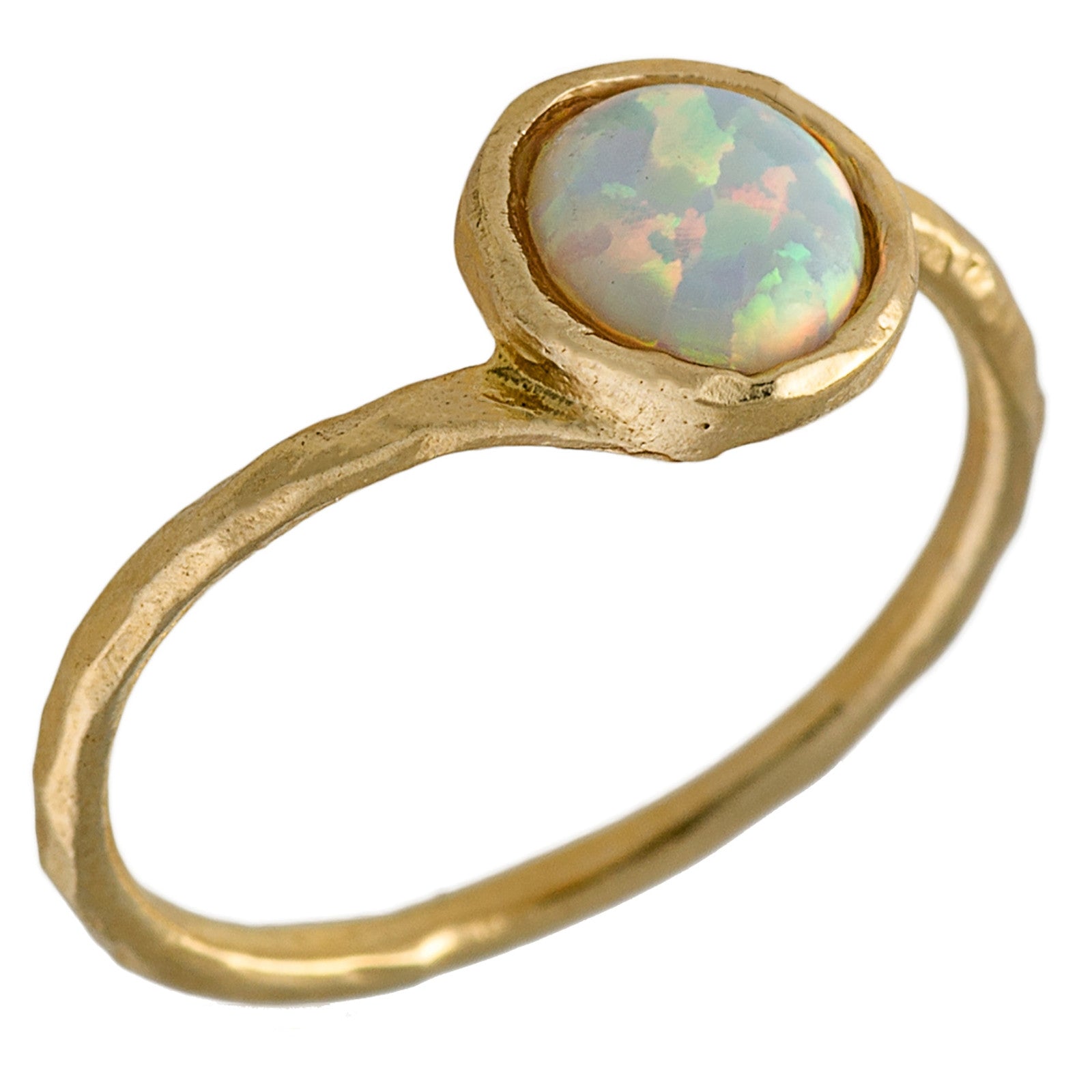 white opal ring